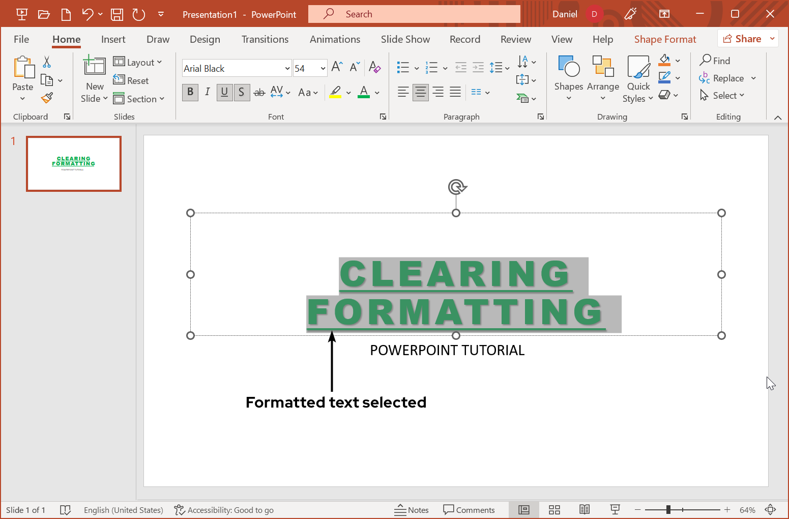 clearing-formatting