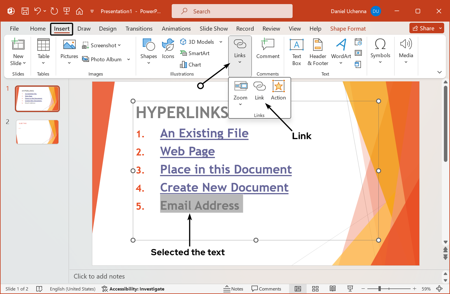 hyperlinks