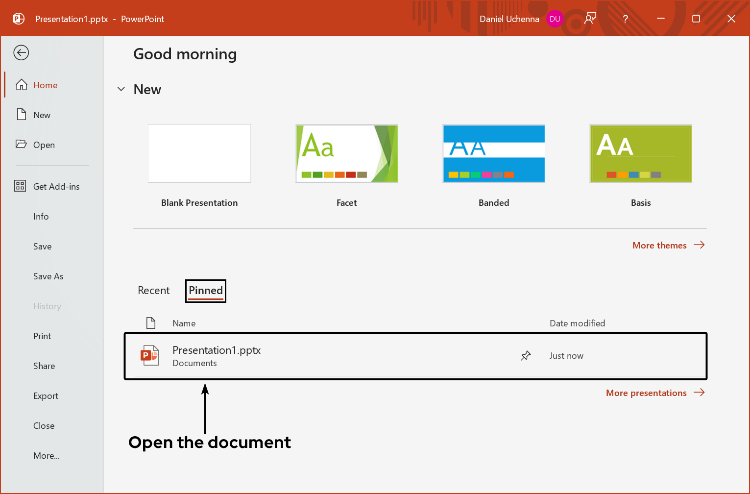 password-presentation-document