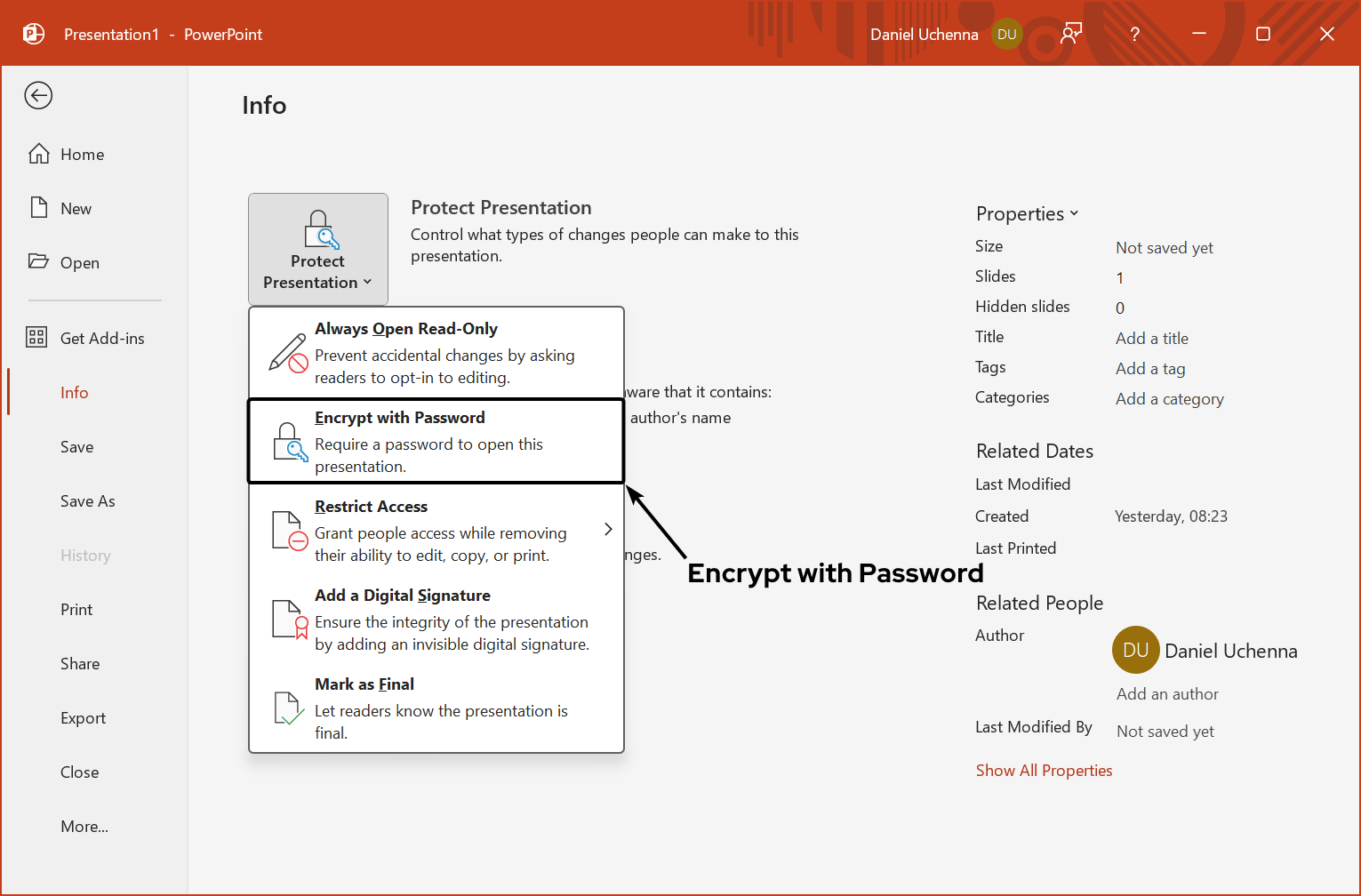 password-presentation-document