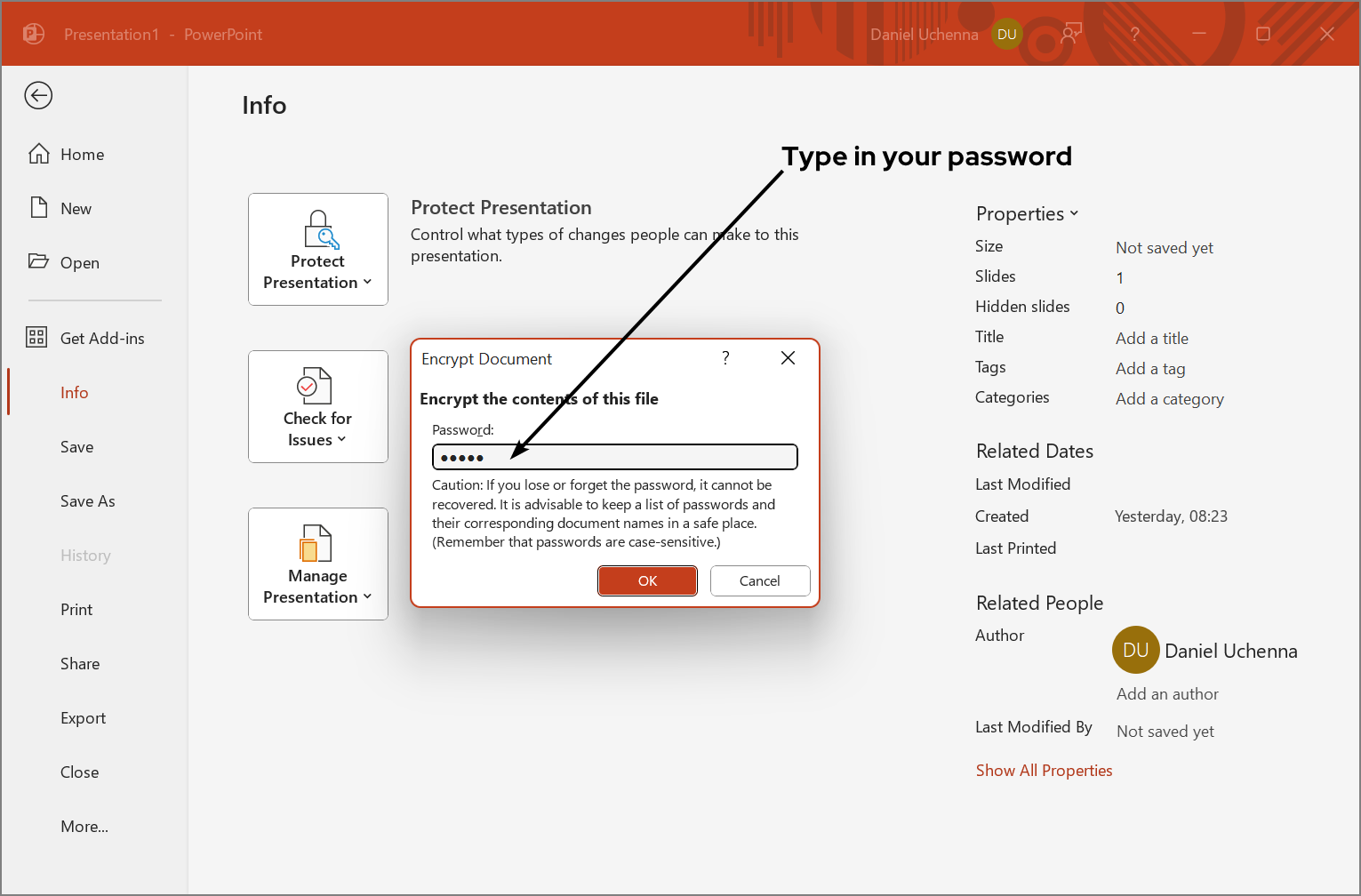 password-presentation-document