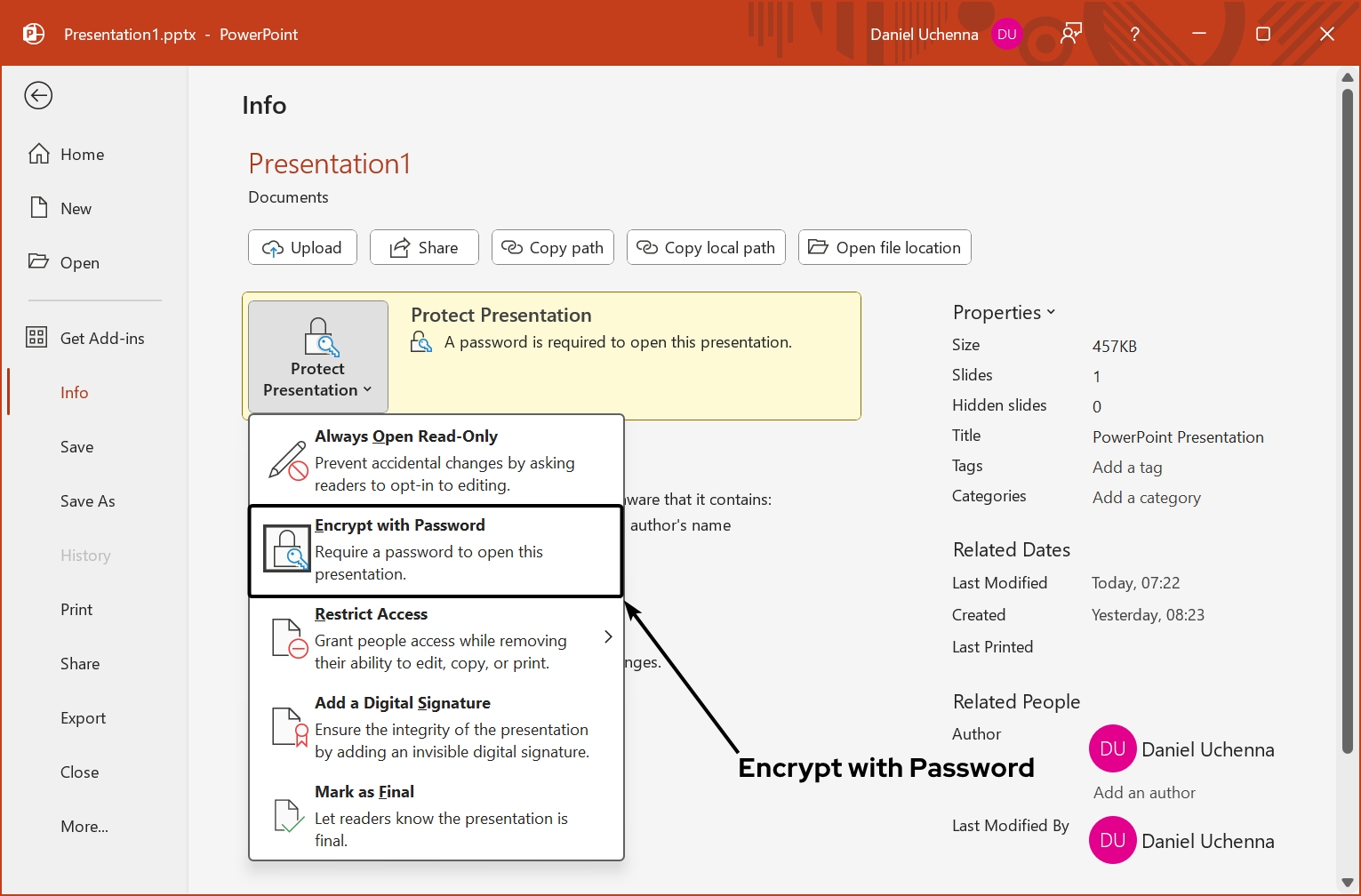remove-password-from-presentation-document