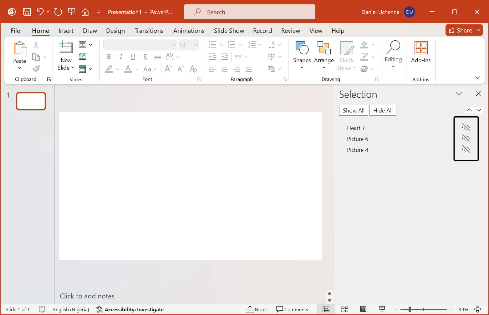 show-and-hide-objects