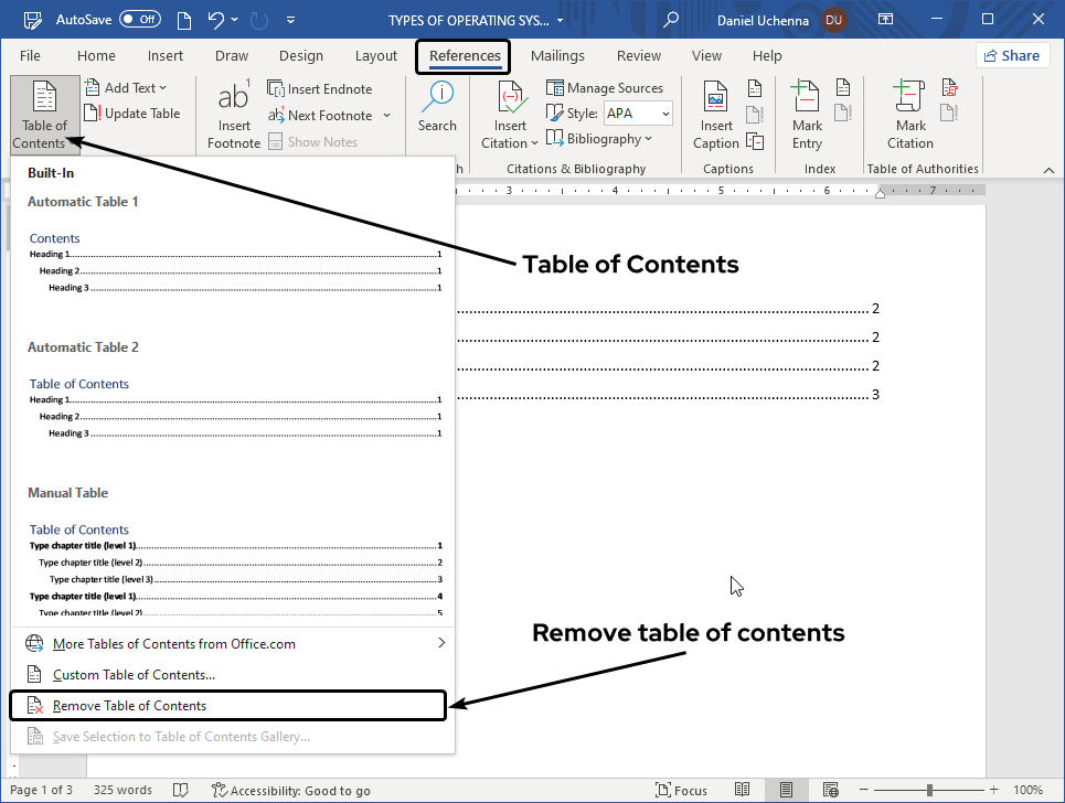 delete-table-of-content